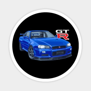 JDM CAR R34 V-SPEC II Bayside Blue GTR skyline Magnet